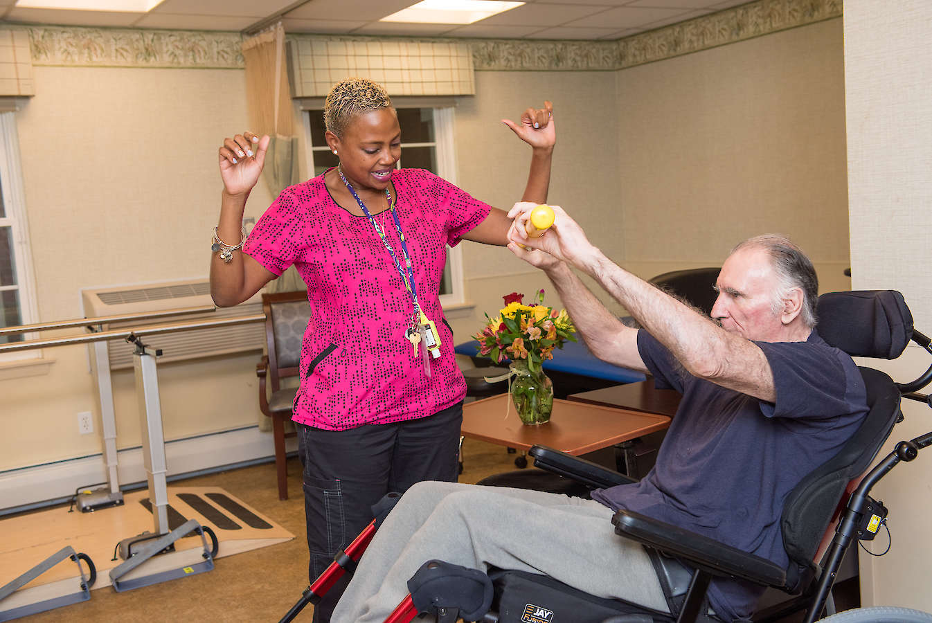 Physical Occupational Speech Therapy, One on One, Wheelchair bound, mobility, 60 West in Rocky Hill